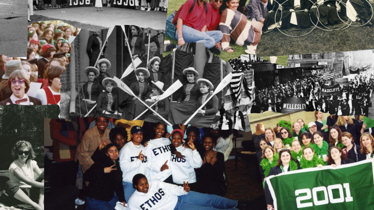 A collage of images from the archives representing a variety of students from different class years.