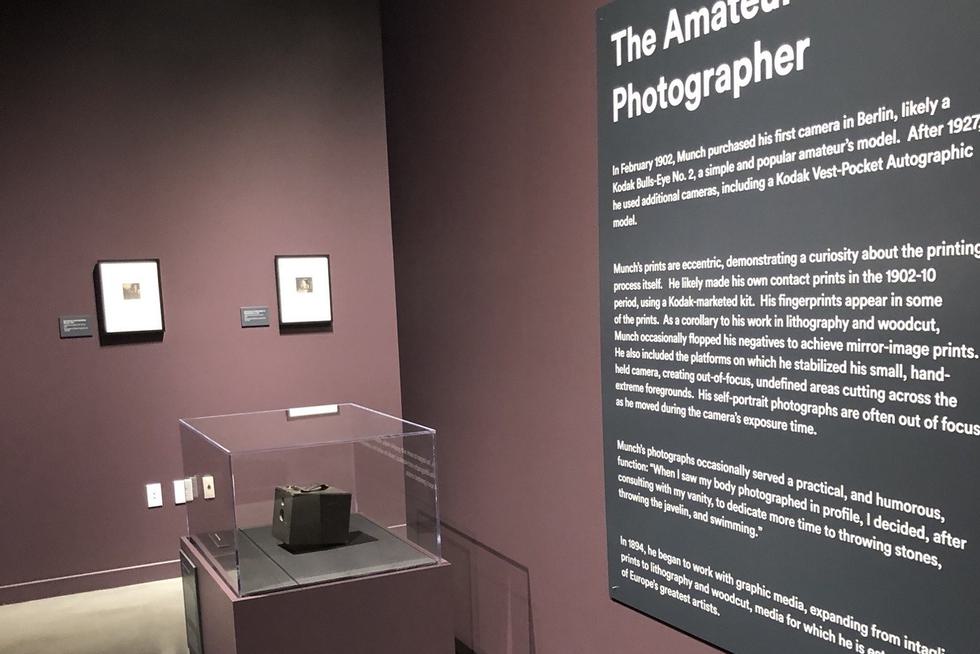 An exhibit piece with a description on the side titled “The Amatuer Photographer.”