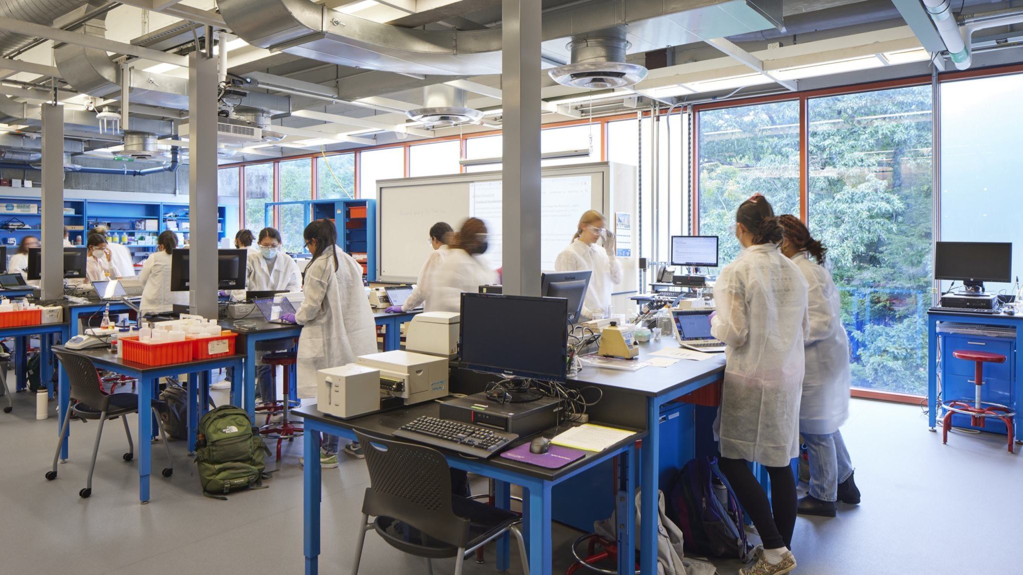 Students in a science lab