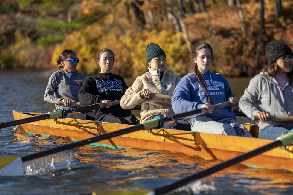 Class crew on Lake Waban