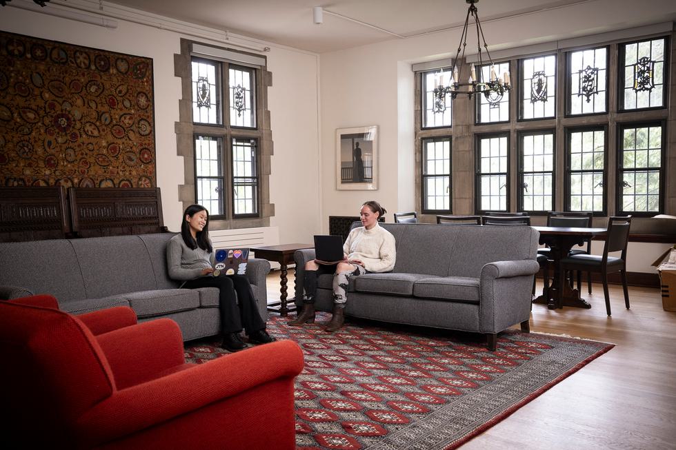 Students sitting in Severance Hall common area