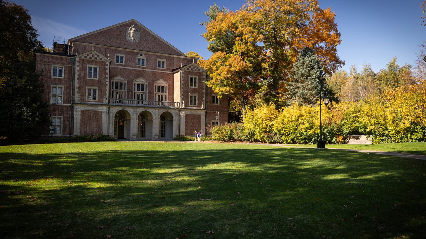 Alumnae Hall with fall foliage