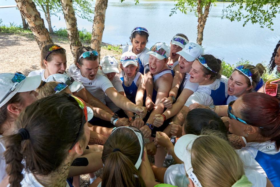 Crew team huddle