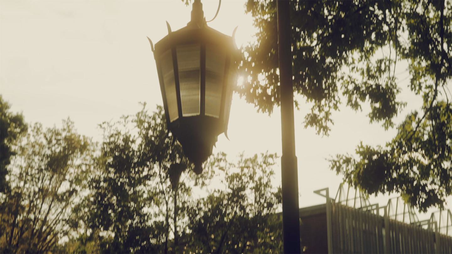 Wellesley lamppost against the sky