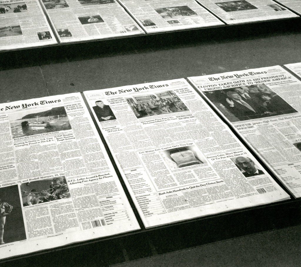 Obituary (detail), 1995. Marian Goodman Gallery, New York. Photograph by Tom Powell