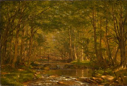 Worthington Whittredge, Trout Stream, ca. 1875. Oil on canvas. Gift of Marion Eddy Wheeler (Class of 1924), 1994.51