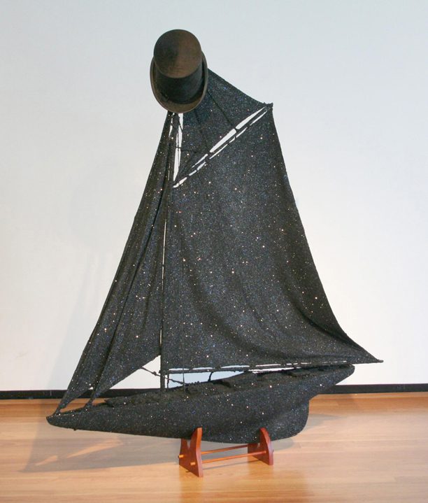 Radcliffe Bailey, Tricky, 2006. Mixed media. 58 1/2 x 8 1/4 in. Courtesy of Jack Shainman Gallery, New York.