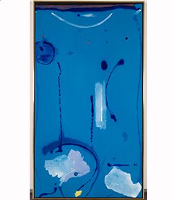 Helen Frankenthaler, Out of the Blue, 1985 Acrylic on canvas overall: 77 in. x 42 in. (195.6 cm x 106.7 cm) Gift of Philip M. Stern, Washington, D.C. 1993.7