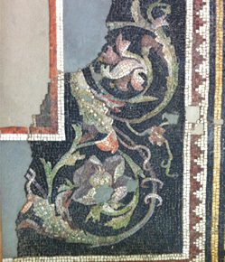 Unknown, Rinceaux and Meander, 1st Century C.E. Mosaic (stone and glass tesserae, mortar), 73 in. x 28 in. Gift of the Committee of Excavation, Antioch and Vicinity (given in appreciation of Prof. W. A. Campbell