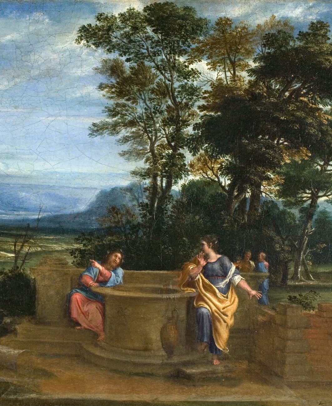 Circle of Annibale Carracci, Christ and the Woman of Samaria, ca. 1620-30. Oil on canvas, 13 1/4 in. x 20 in. (33.7 cm x 50.8 cm). Gift of Dr. and Mrs. Arthur K. Solomon. 1953.21.