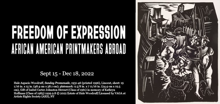 Black and white print of figures in a town