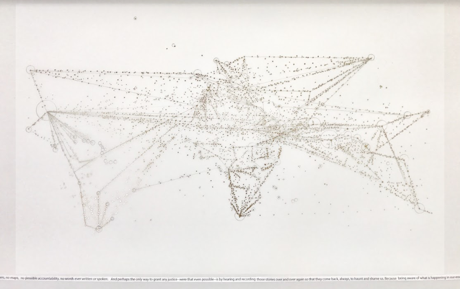 Art piece made with gold ink, graphite on duralar
