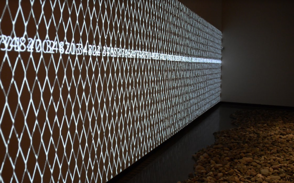 Upclose instillation made with HD video and 6 tons of field rocks