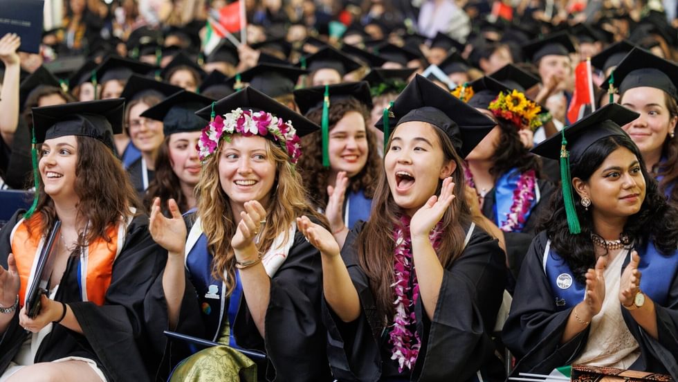 students cheering