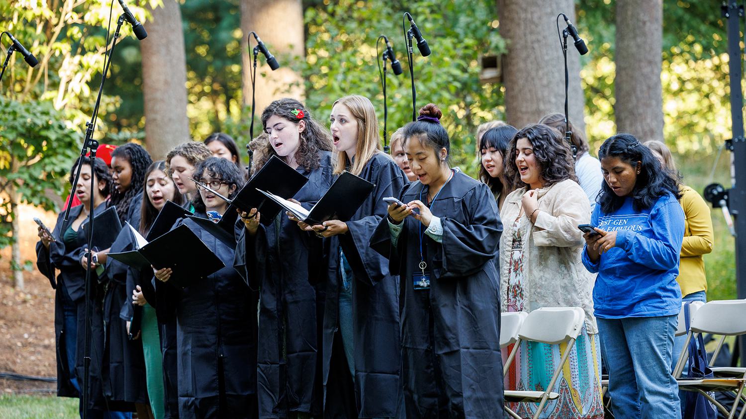 The choir performs during convocation