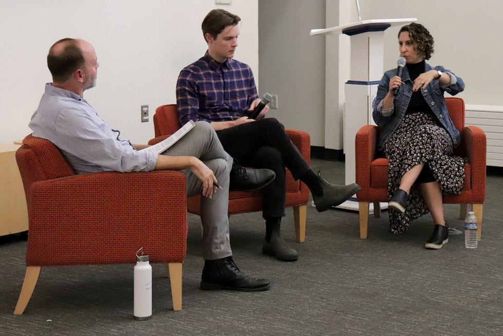 Katie Colaneri ’10 speaks with Professor Adam Van Arsdale and Jason Moon about storytelling and podcasting