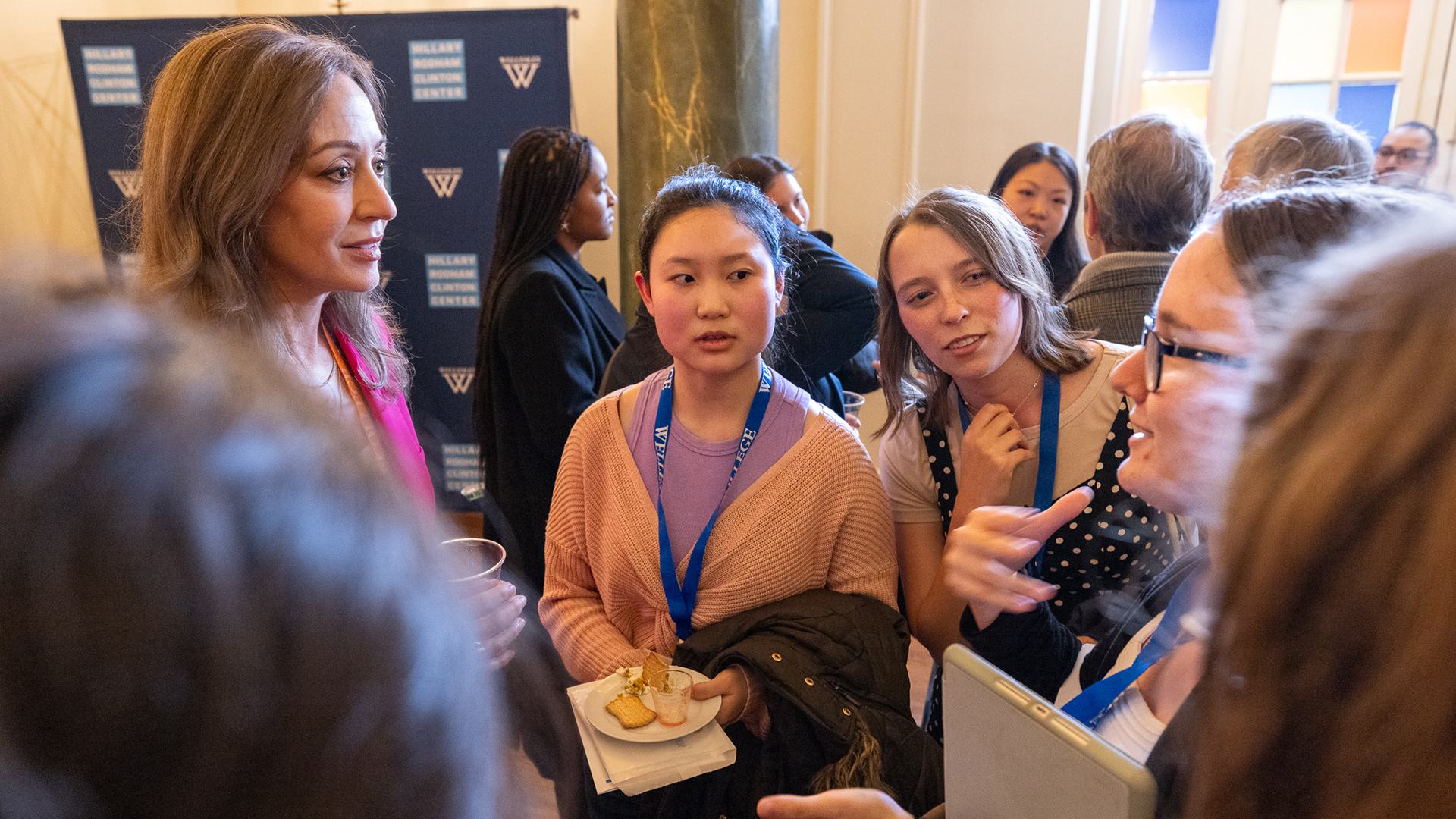 Bronwyn Lance ’90, chief of staff for U.S. Rep. Chuck Edwards (R-NC) chatted with students at the end of the summit.