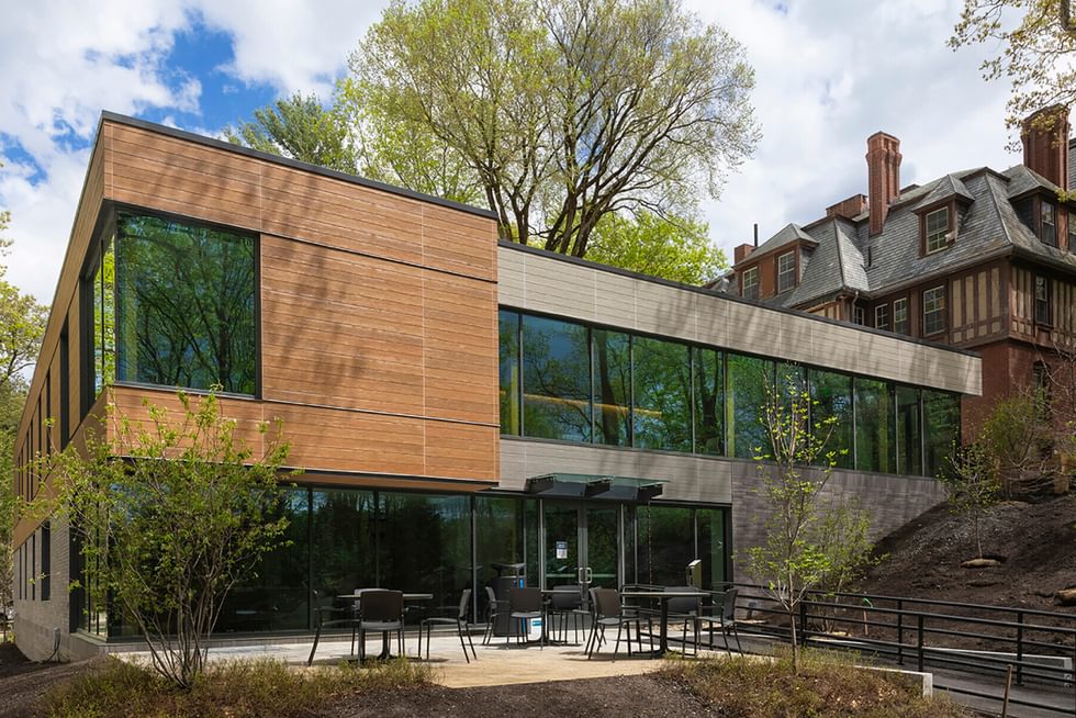 Photo shows the exterior of the new health and wellness building