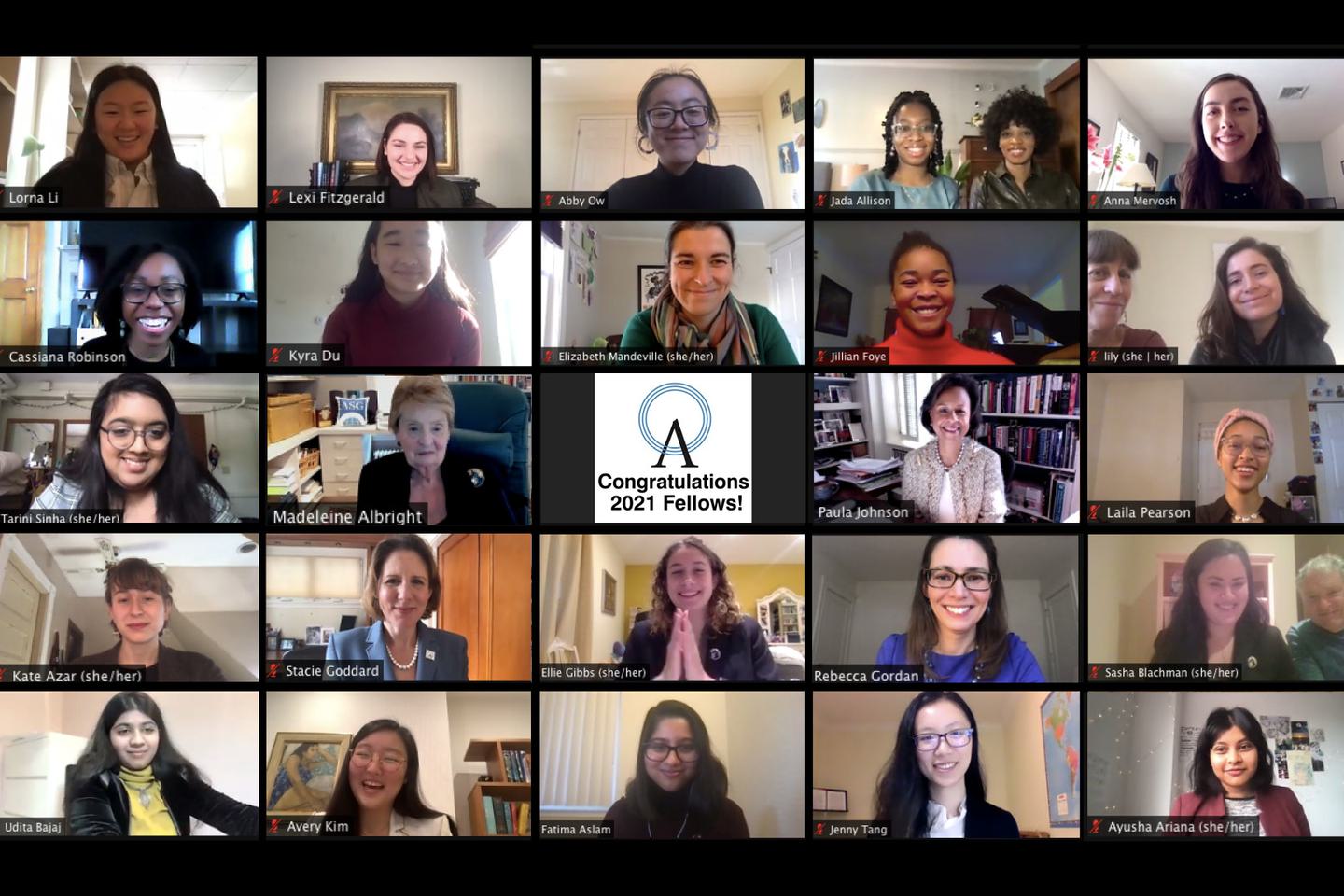 collage of zoom view of albright fellows