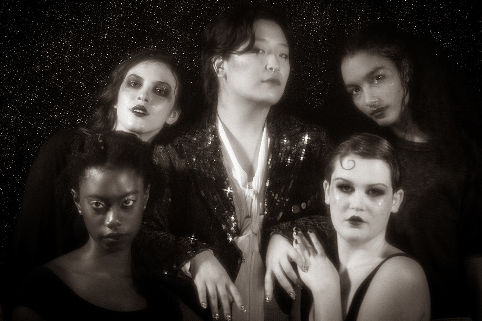 The Kit Kat Girls and their Emcee from the musical Cabaret