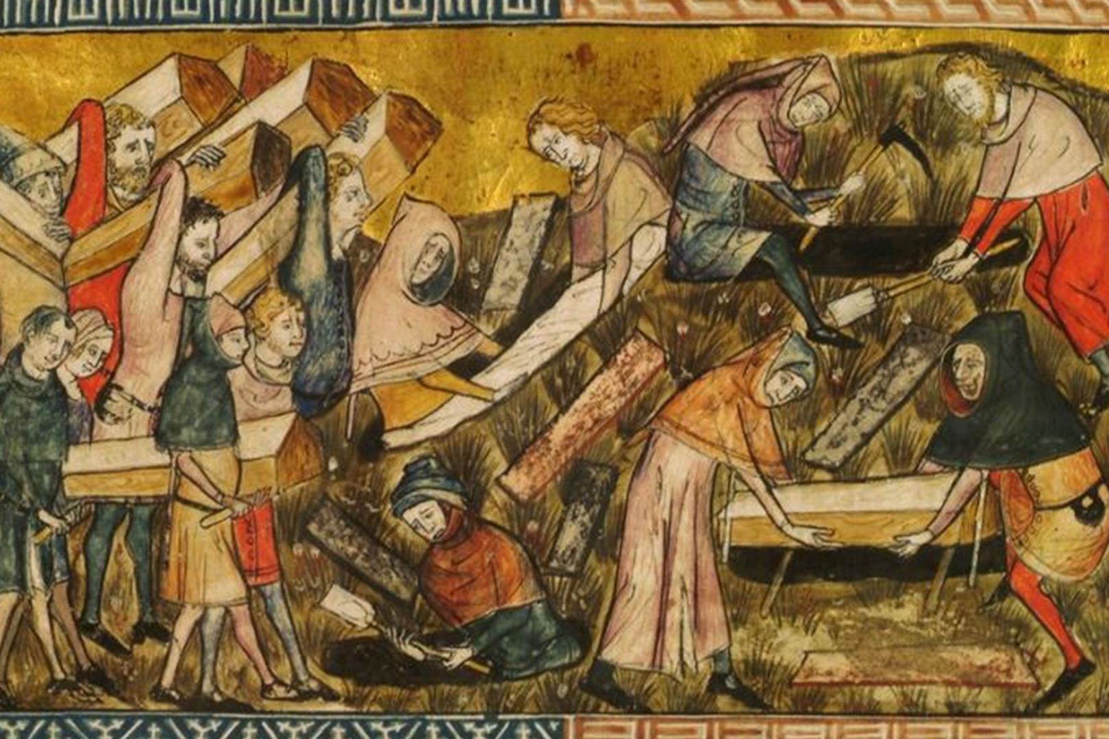 pandemic art "Citizens of Tournai bury their plague dead"