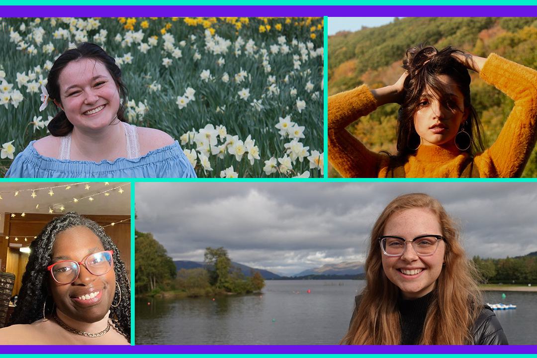 A grid showing four students who are participating in this year's Ruhlman Conference—all head shots.