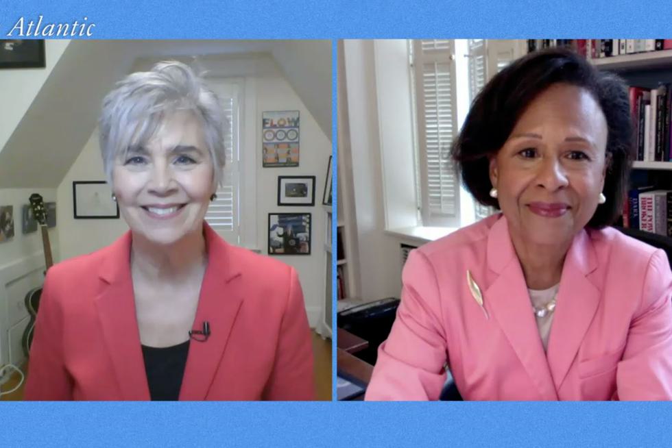AtlanticLIVE contributor Jeanne Meserve and Paula Johnson talk via zoom