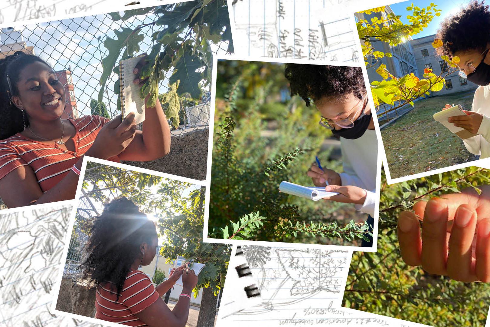 Collage of images with Frannie Adams ’21 (left) and Kyaralind Vasquez-Liriano ’23
