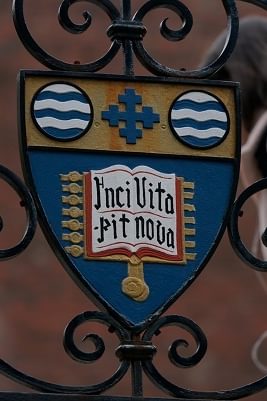 An iron railing decorated with Wellesley